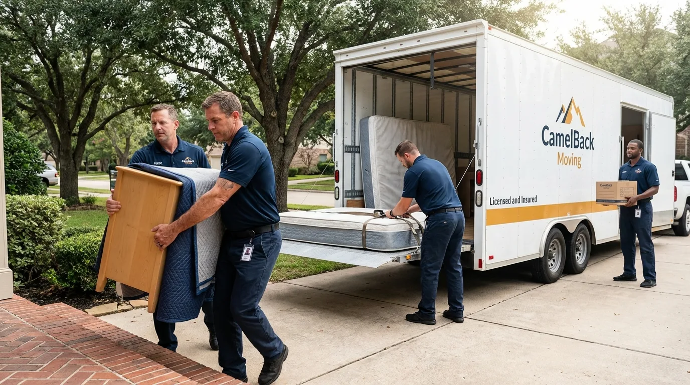 Crew loading residential truck for cross-state move from Williamsport, OH
