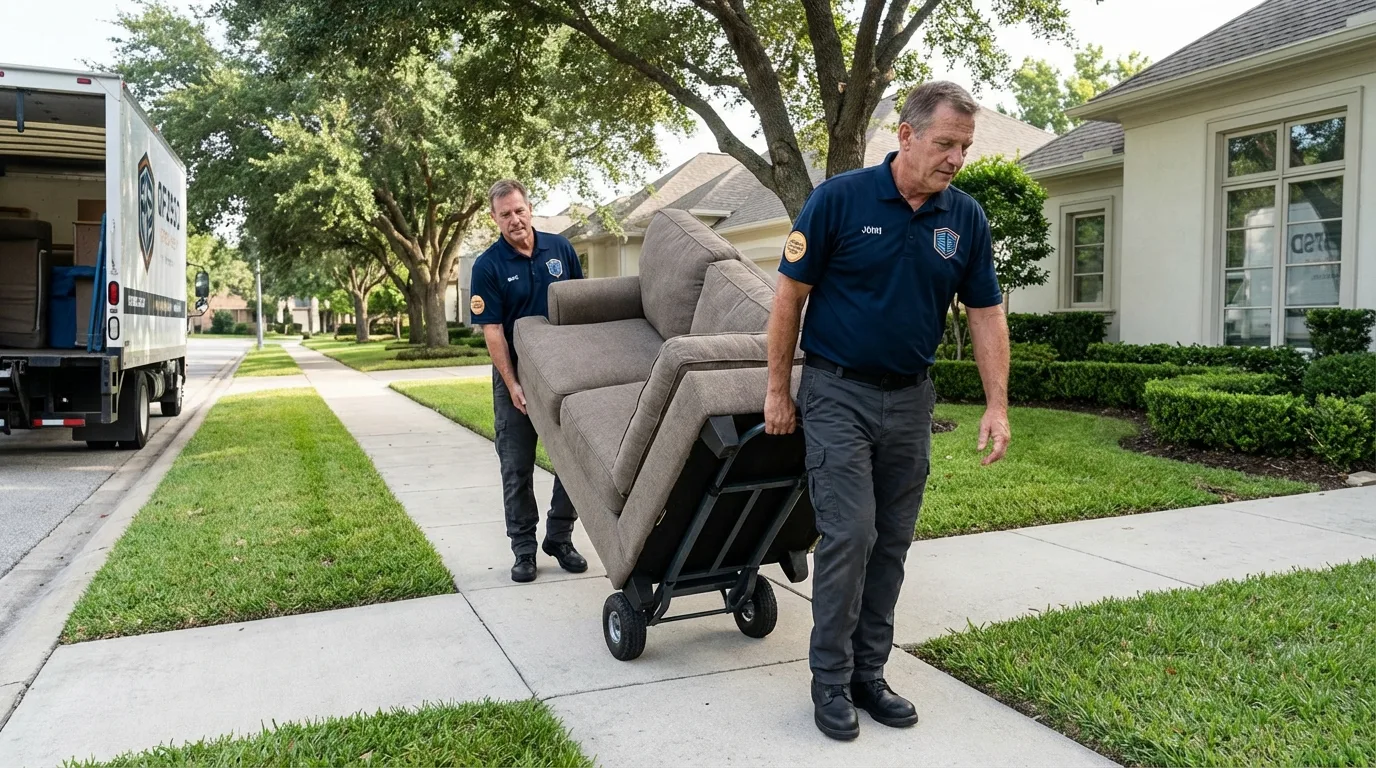 Local residential moving crew loading furniture in Williamsport, OH